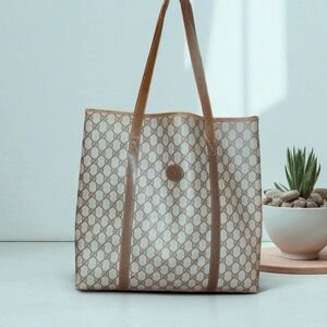 Gucci Beige and Brown Tote Bag
